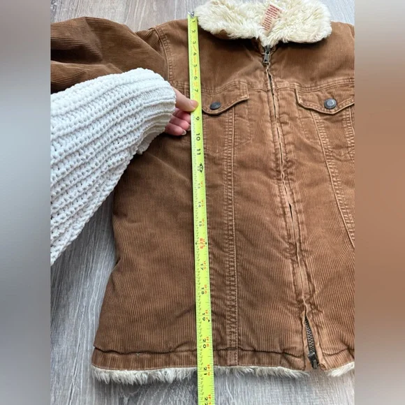 Y2K Abercrombie and Fitch Corduroy Sherpa Trucker Jacket Medium - Picture 5 of 7